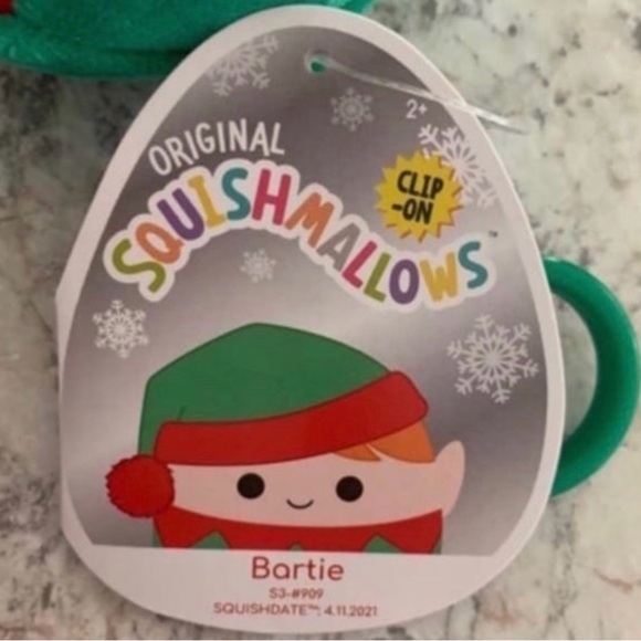 Squishmallows Bartie the Elf 3.5” Stuffed Plush clip NWT - Picture 4 of 6